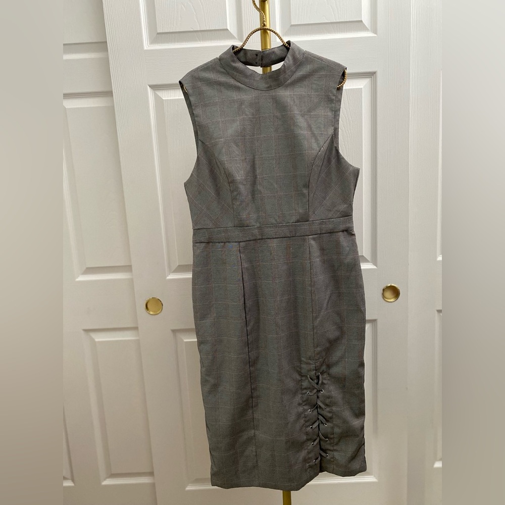 XOXO Gray Plaid Midi Dress